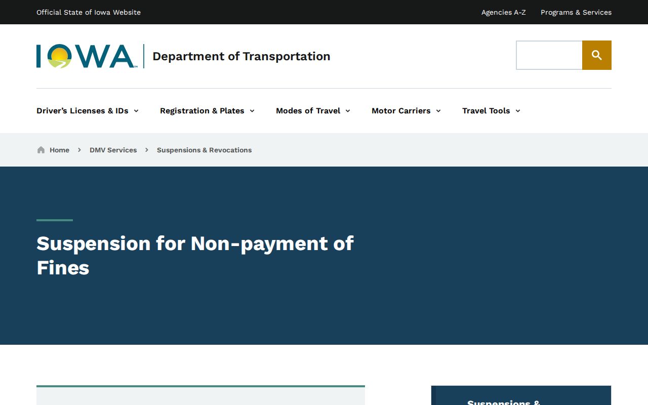 Iowa DOT nonpayment consequences related to a Hancock County traffic warrant