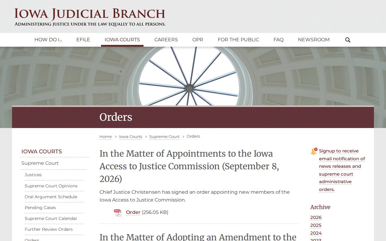 Iowa Supreme Court orders affecting Hancock County arrest warrant procedure