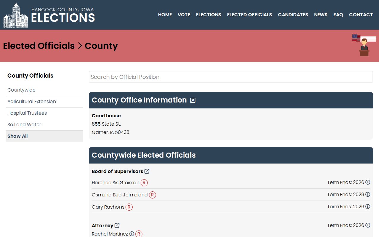 Hancock County arrest warrant agency officials directory