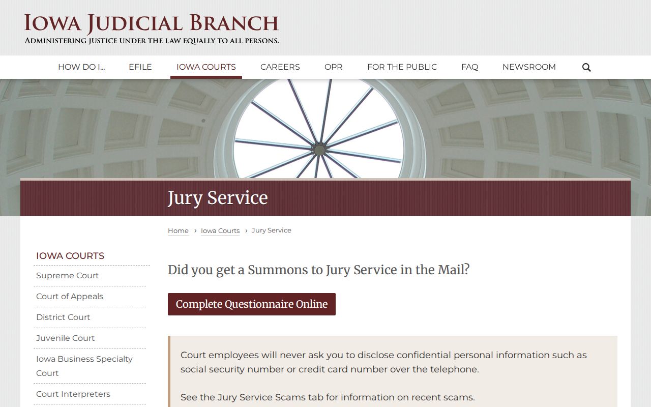 Hancock County bench warrant jury service information and warnings