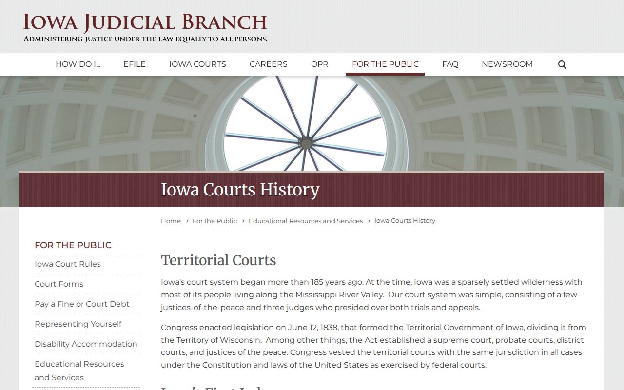 Iowa court history behind Hancock County municipal warrant records