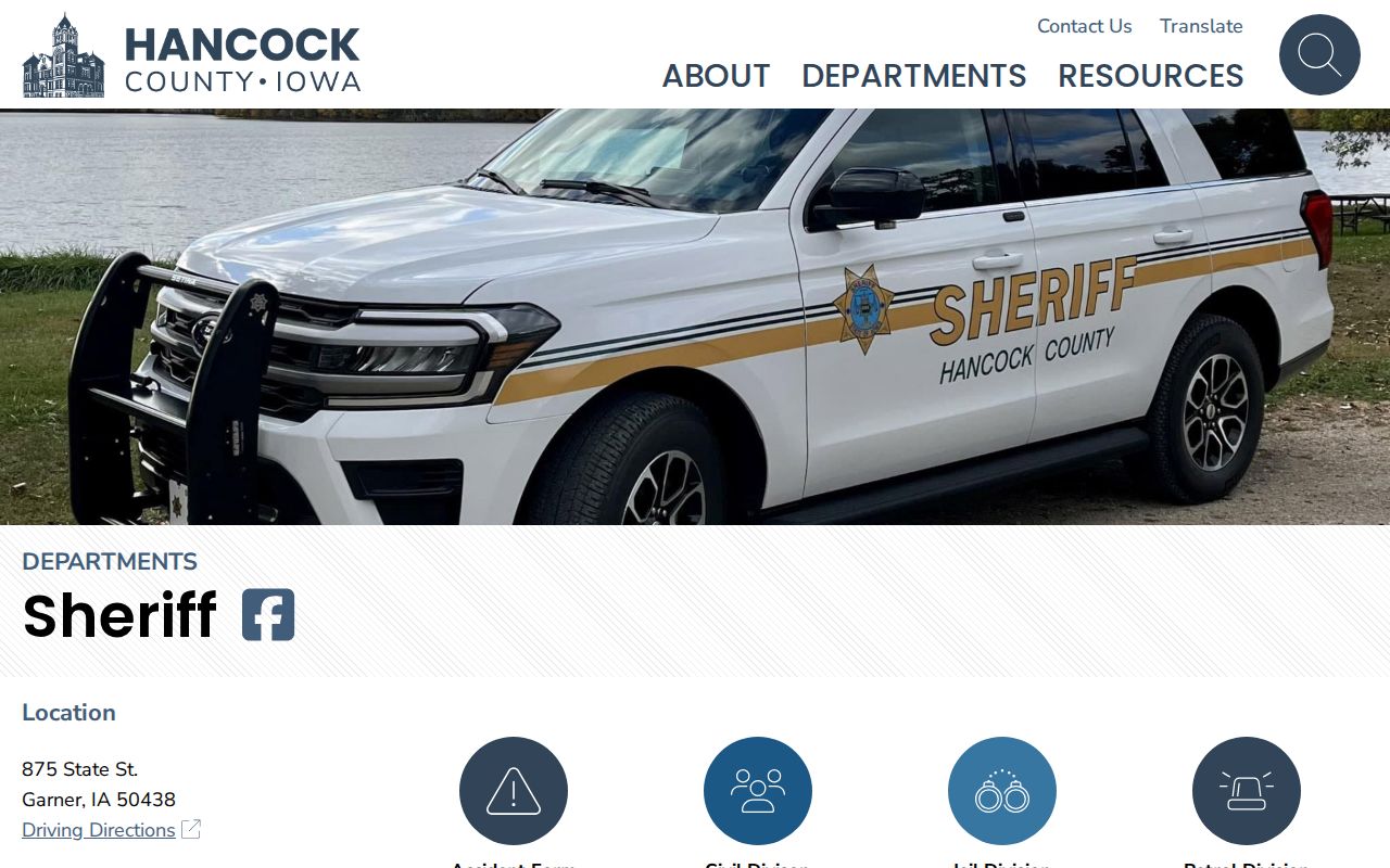 Hancock County warrant records sheriff office and contact information